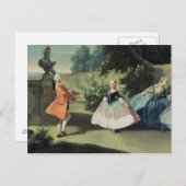 Ein Ziergarten mit einem jungen Mädchen, das zu Postkarte (Vorne/Hinten)