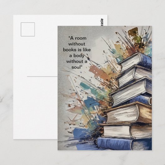 Ein Zimmer ohne Bücher Postkarte (Vorne/Hinten)