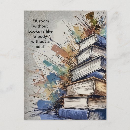 Ein Zimmer ohne Bücher Postkarte (Vorderseite)