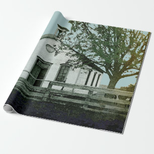 EIN ZIMMER SCHULE SCHULHAUS WATERCOLOR LEHRER GESCHENKPAPIER