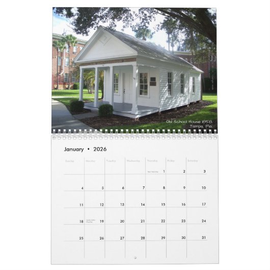 Ein Zimmer-Schulhäuser der USAKalender Kalender (Jan 2026)