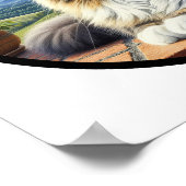 Ein zirkuläres 3D-Bild einer Haushalts-Mittelhaark Poster (Ecke)