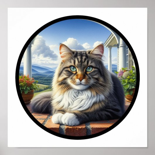 Ein zirkuläres 3D-Bild einer Haushalts-Mittelhaark Poster (Vorne)