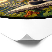 Ein zirkuläres 3D-Bild einer häuslichen Kurzhaarka Poster (Ecke)