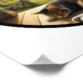 Ein zirkuläres 3D-Bild einer häuslichen Kurzhaarka Poster (Ecke)