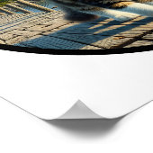 Ein zirkuläres 3D-Bild einer schönen Maine-Coon-Ka Poster (Ecke)