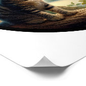 Ein zirkuläres 3D-Bild einer schönen Tabby-Katze Poster (Ecke)
