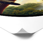 Ein zirkuläres 3D-Bild einer schönen Tabby-Katze Poster (Ecke)