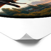 Ein zirkuläres 3D-Bild einer schönen Tabby-Katze Poster (Ecke)