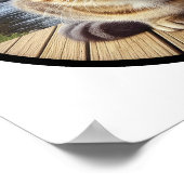 Ein zirkuläres 3D-Bild einer schönen Tabby-Katze Poster (Ecke)