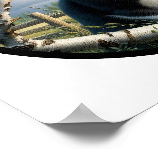 Ein zirkuläres 3D Bild einer schönen Tuxedo Katze Poster (Ecke)