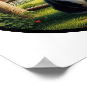 Ein zirkuläres 3D Bild einer schönen Tuxedo Katze Poster (Ecke)