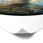 Ein zirkuläres 3D-Bild einer wunderschönen Kanvasb Poster (Ecke)