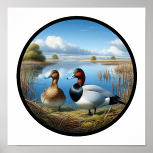 Ein zirkuläres 3D-Bild einer wunderschönen Kanvasb Poster