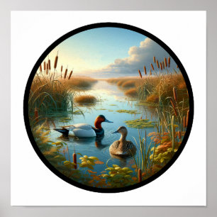 Ein zirkuläres 3D-Bild einer wunderschönen Kanvasb Poster