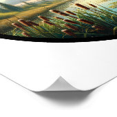 Ein zirkuläres 3D-Bild eines Mallard Duck Flying Poster (Ecke)