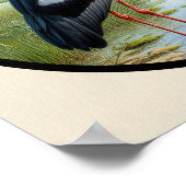 Ein zirkuläres 3D-Bild eines schönen weißen Storch Poster (Ecke)