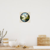 Ein zirkuläres 3D-Bild eines wunderschönen großen Poster (Küche)