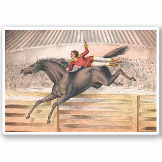 Ein Zirkus-Performer reiten auf einem Hügel Aufkleber (Vorderseite)