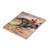 Ein Zirkus-Performer reiten auf einem Hügel Fliese (Seite)