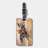 Ein Zirkus-Performer reiten auf einem Hügel Gepäckanhänger (Vorderseite vertikal)