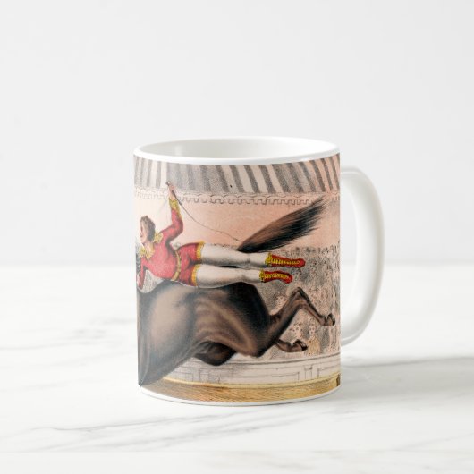 Ein Zirkus-Performer reiten auf einem Hügel Kaffeetasse (VorderseiteRechts)
