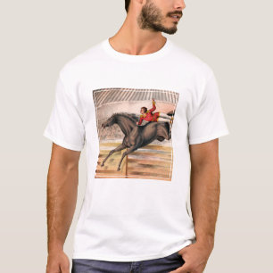 Ein Zirkuskünstler reitet auf einem Springpferd T-Shirt