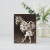 Ein Zirkusmädchen und Pferd Postkarte (Stehend Vorderseite)
