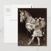 Ein Zirkusmädchen und Pferd Postkarte (Vorne/Hinten)