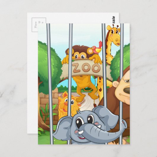 ein Zoo und Tiere Postkarte (Vorne/Hinten)