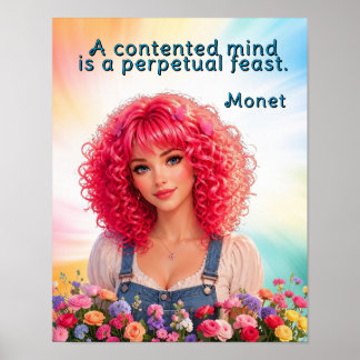 Ein zufriedener Geist ist ein ständiges Fest Monet Poster