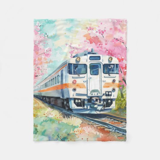 Ein Zug im Frühling Fleecedecke (Vorderseite)