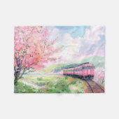 Ein Zug im Frühling Fleecedecke (Vorderseite (Horizontal))