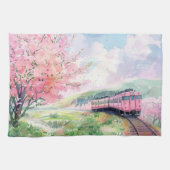Ein Zug im Frühling Geschirrtuch (Horizontal)