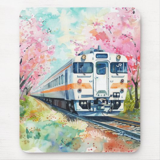 Ein Zug im Frühling Mousepad (Vorne)