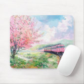 Ein Zug im Frühling Mousepad (Mit Mouse)