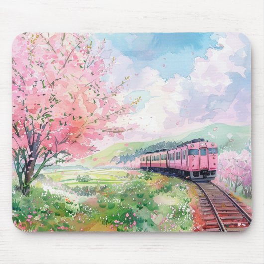 Ein Zug im Frühling Mousepad (Vorne)