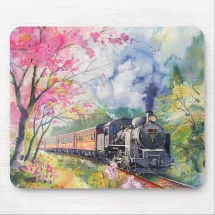Ein Zug im Frühling Mousepad