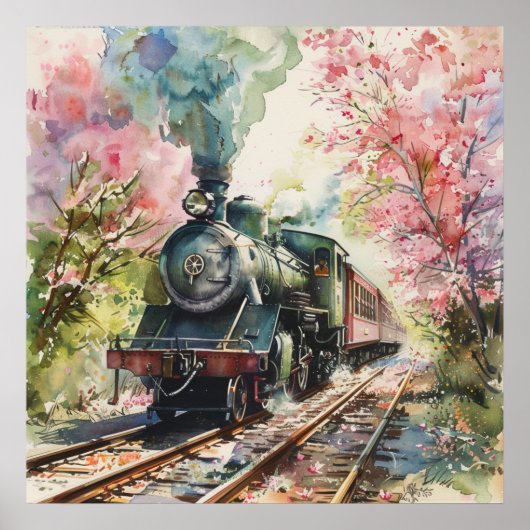 Ein Zug im Frühling Poster (Vorne)