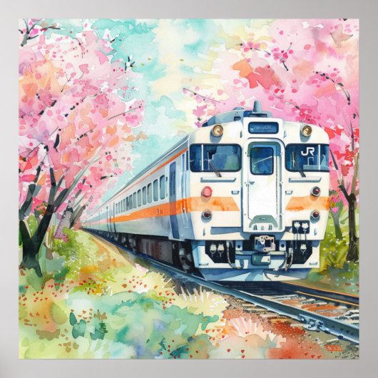 Ein Zug im Frühling Poster (Vorne)