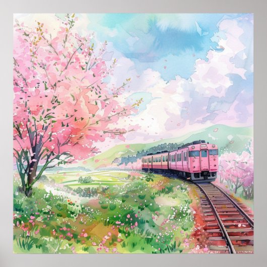 Ein Zug im Frühling Poster (Vorne)