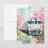 Ein Zug im Frühling Postkarte (Vorne/Hinten)