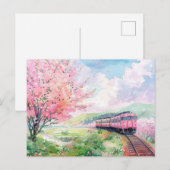 Ein Zug im Frühling Postkarte (Vorne/Hinten)