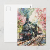 Ein Zug im Frühling Postkarte (Vorne/Hinten)