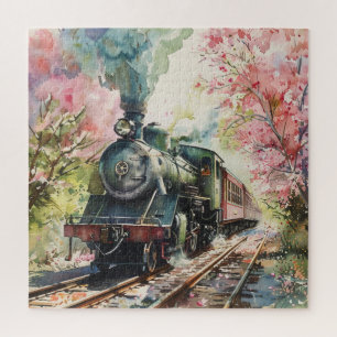 Ein Zug im Frühling Puzzle