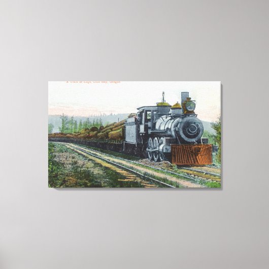 Ein Zug von LogsCoos Bay, OR Leinwanddruck (Vorderseite)