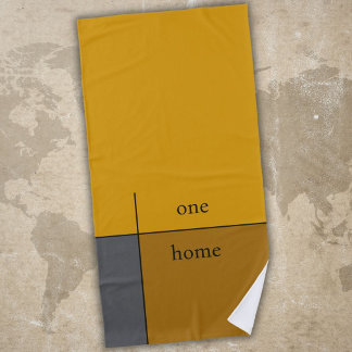 ein Zuhause, goldbraune abstrakte moderne Kunst Strandtuch
