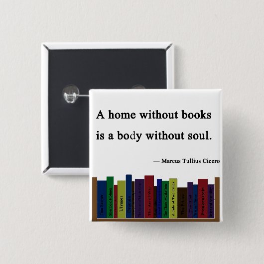 Ein Zuhause ohne Buch-Button Button (Vorne & Hinten)