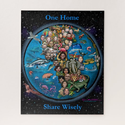 Ein Zuhause Planet Earth Share weise Puzzle (Vertikal)