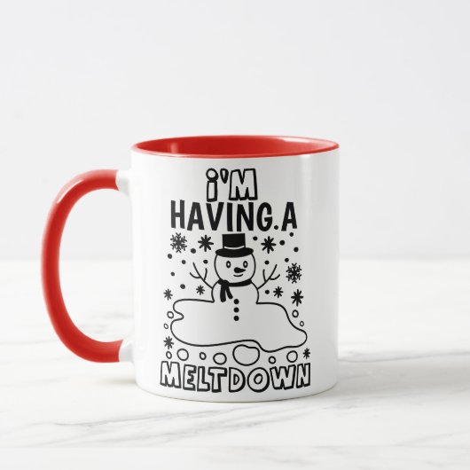 Ein Zusammenbruch | Funny Christmas Snowman Spaß Tasse (Links)
